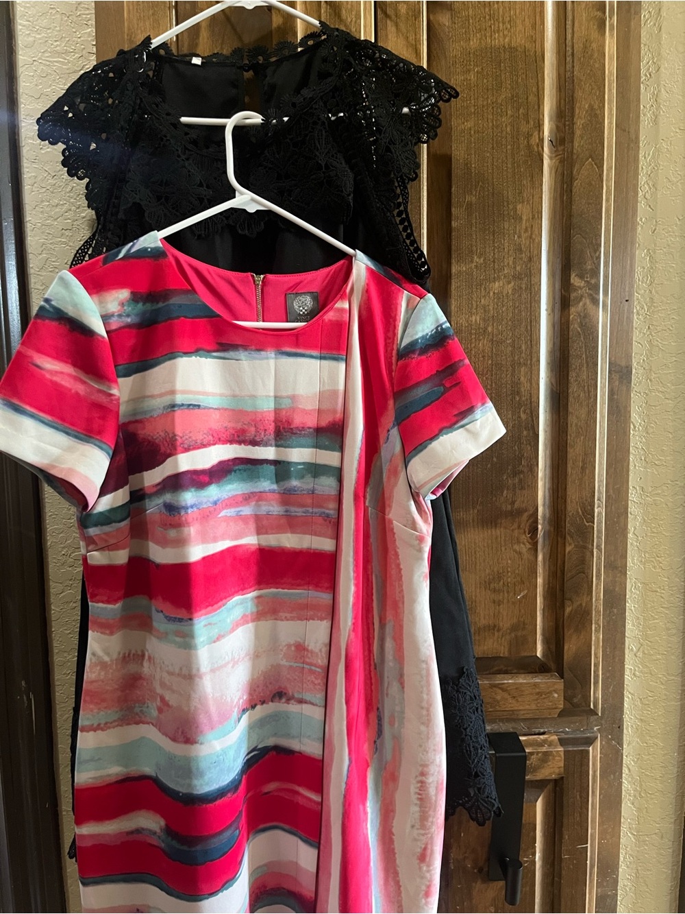 Vince camuto Striped Pink dress size 14 and black lace dress size xl